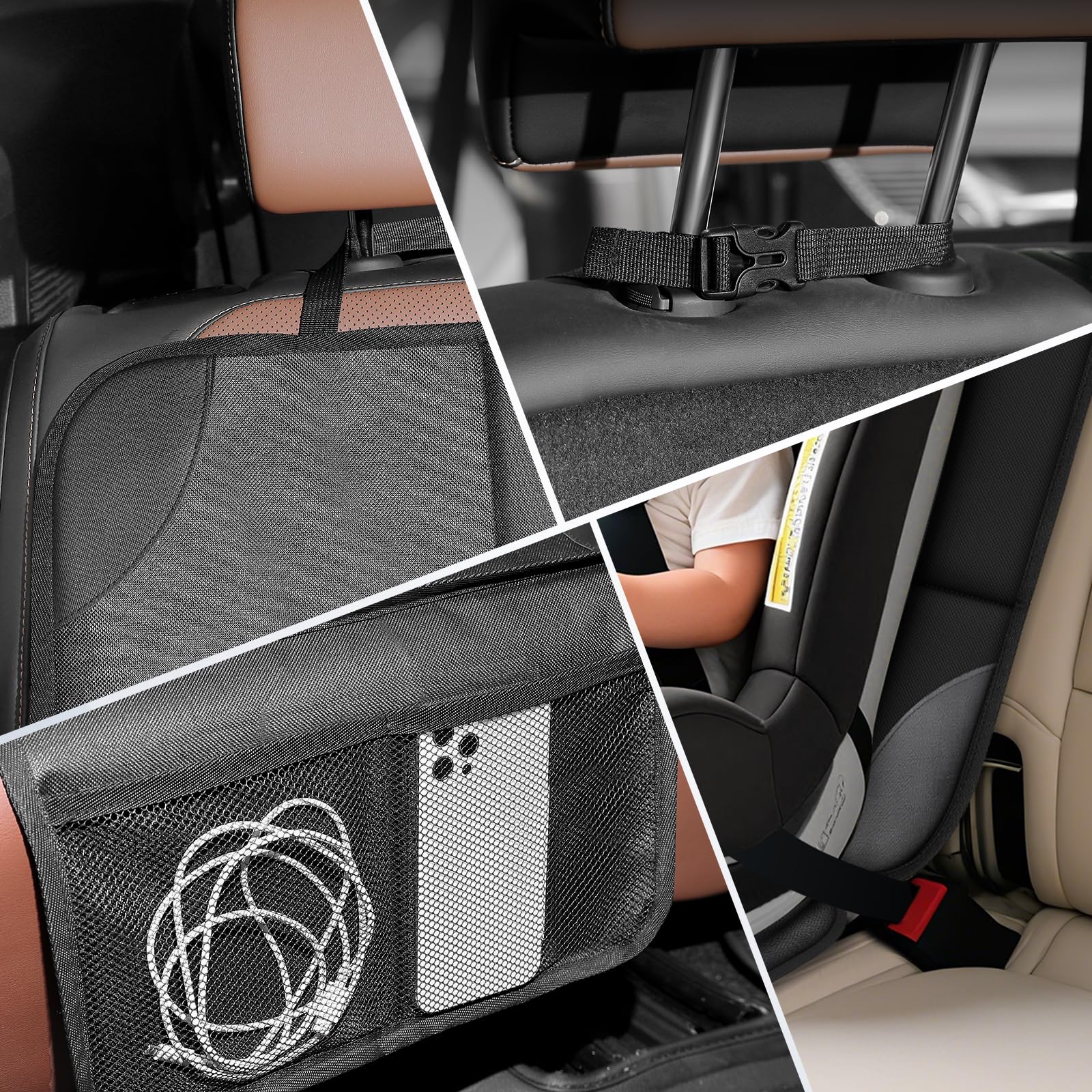 Car Seat Protector comfort-layer adds lounging-friendly padding for longer trips