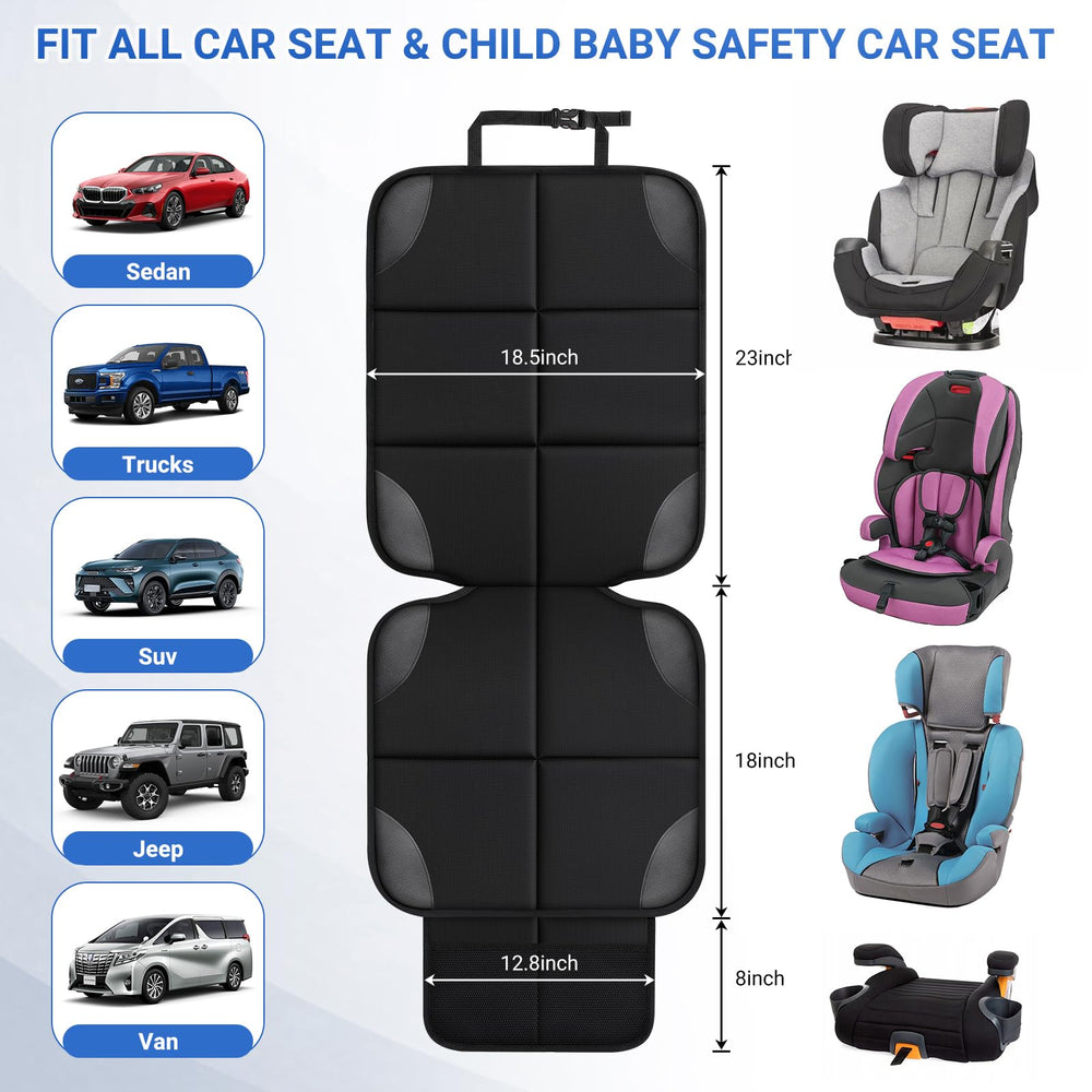 Car Seat Protector installation-straps-buckles enables quick, tool-free setup