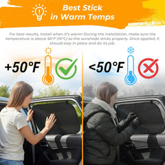 CARAMAZ baby window shade demonstrates easy-application on side windows.