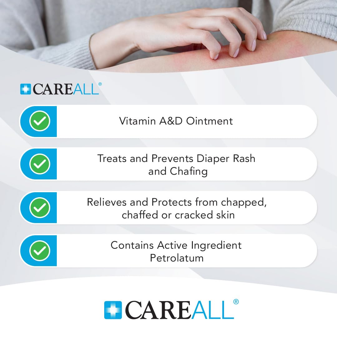 CareAll 4oz ointment tube closeup highlighting petrolatum-based skin protection.