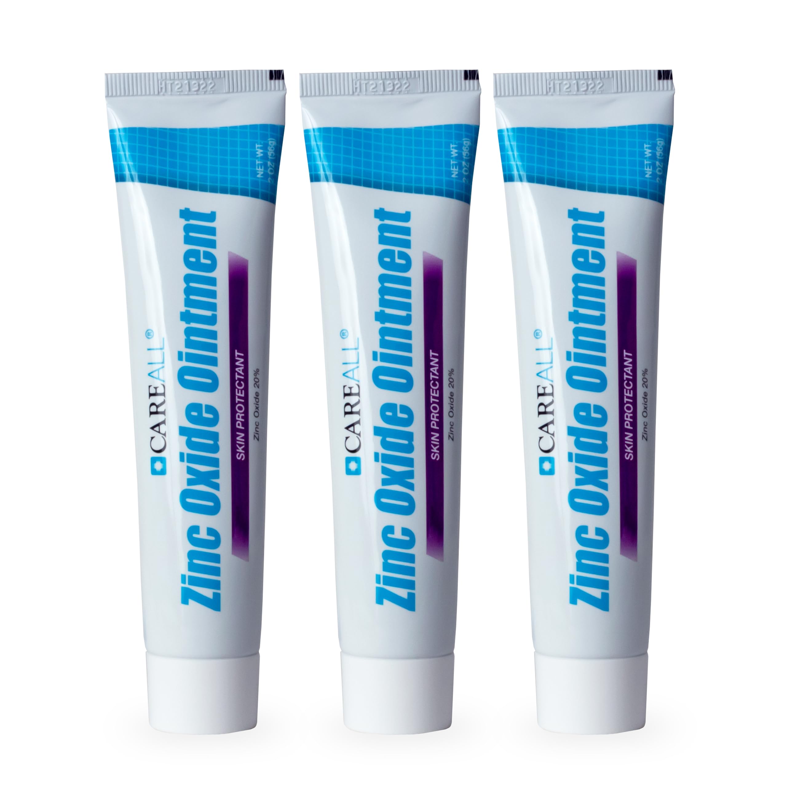 CareAll zinc oxide 20 barrier ointment tubes pack for diaper rash relief and skin protection.