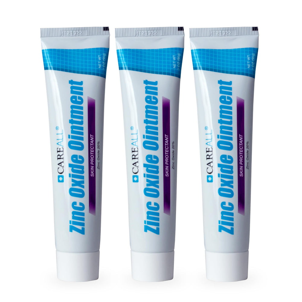 CareAll zinc oxide 20 barrier ointment tubes pack for diaper rash relief and skin protection.