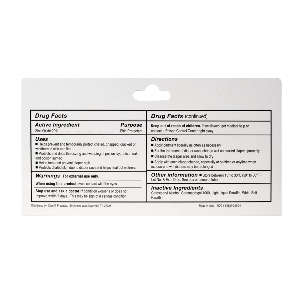 CareAll zinc oxide ointment suitable for all ages and skin irritations.