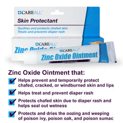 CareAll zinc oxide ointment applied to diaper rash area for protection.
