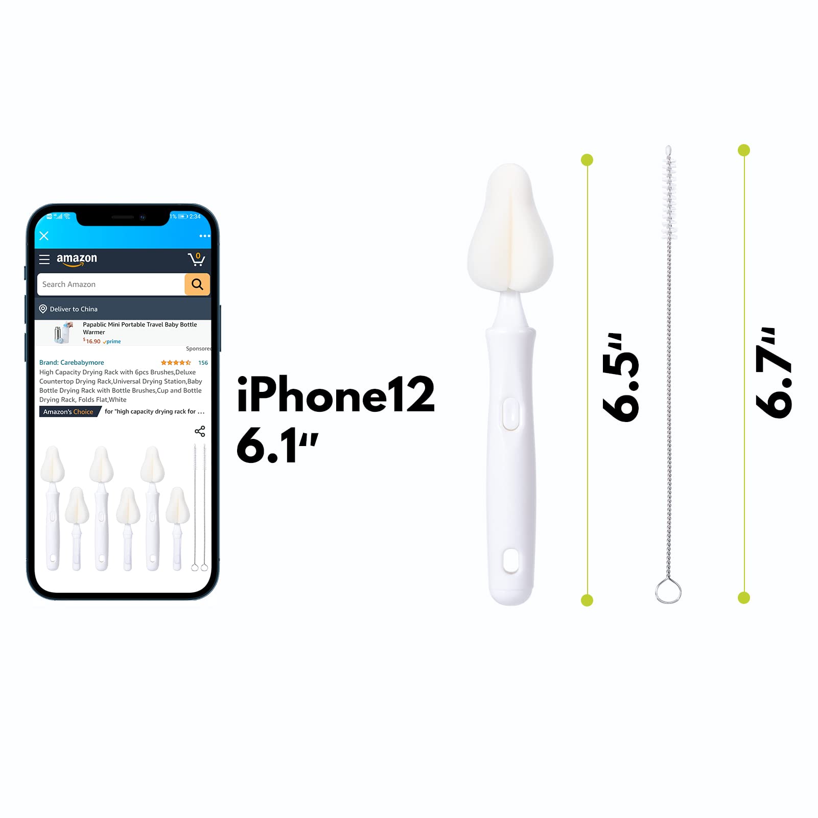 CAREBABYMORE 360-clean action demonstrates full-bottle coverage