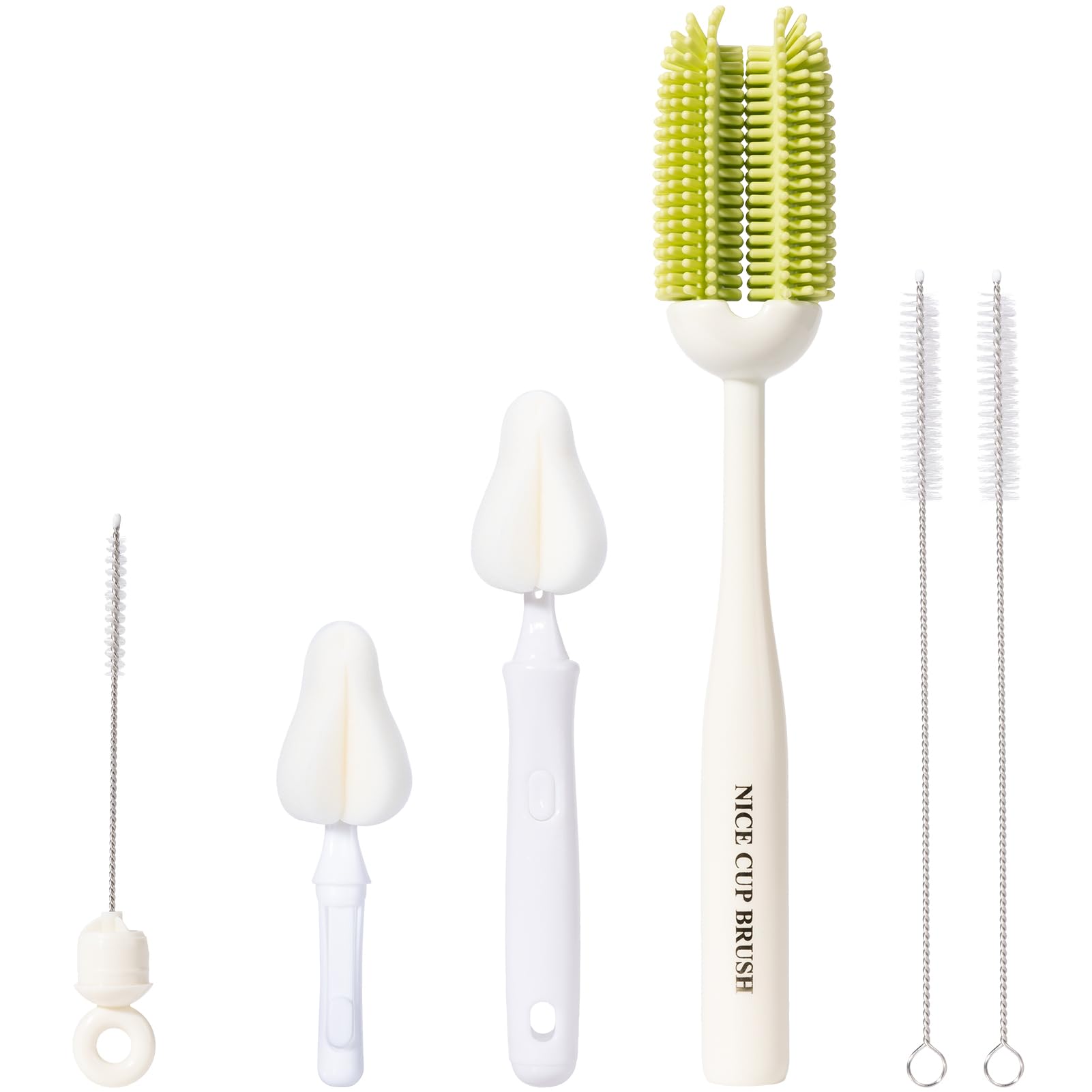 CAREBABYMORE 5-in-1 kit bottle brush set cleans bottle interiors efficiently.