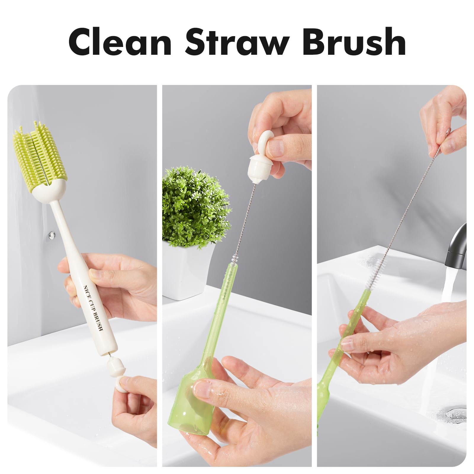 CAREBABYMORE interchangeable brush head lets you customize scrubbing tasks.