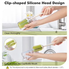 CAREBABYMORE silicone bottle brush focuses on bottle mouths with thorough contact.