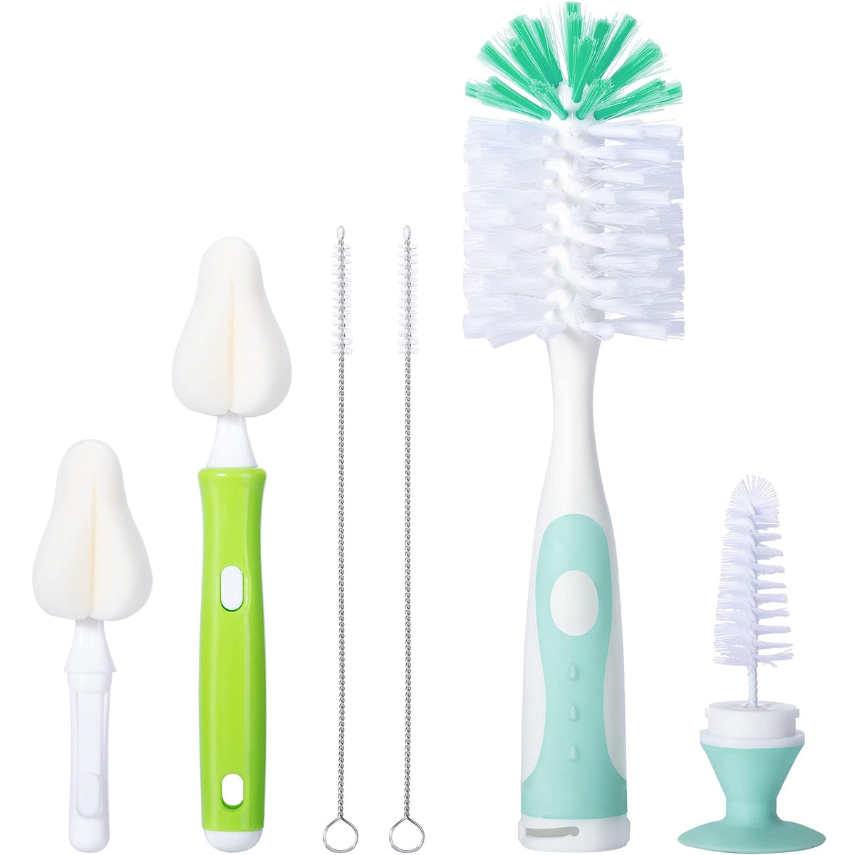 CAREBABYMORE bottle brush with hidden nipple cleaner for thorough bottle prep