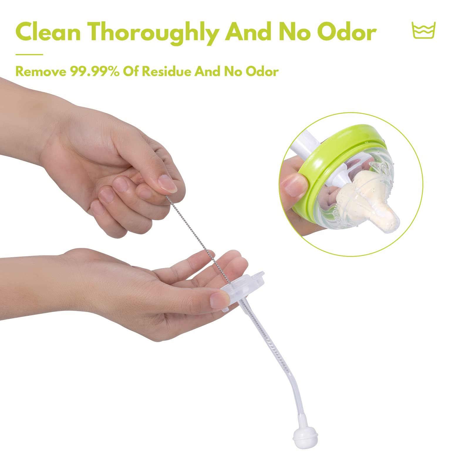CAREBABYMORE BPA-free sponge material for safe residue removal and odor control
