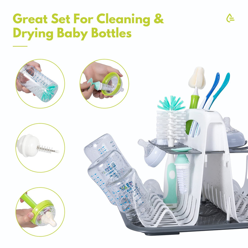 CAREBABYMORE drying rack under cabinet view demonstrates space-saving setup