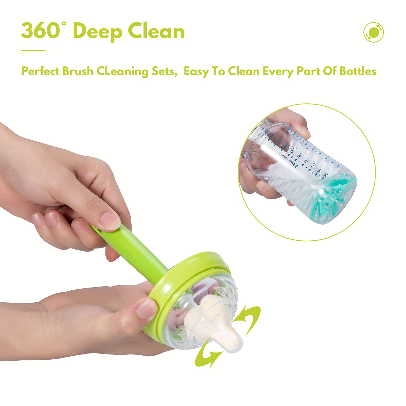 Carebabymore long straw brush helps scrub bottle straws and sippy cups