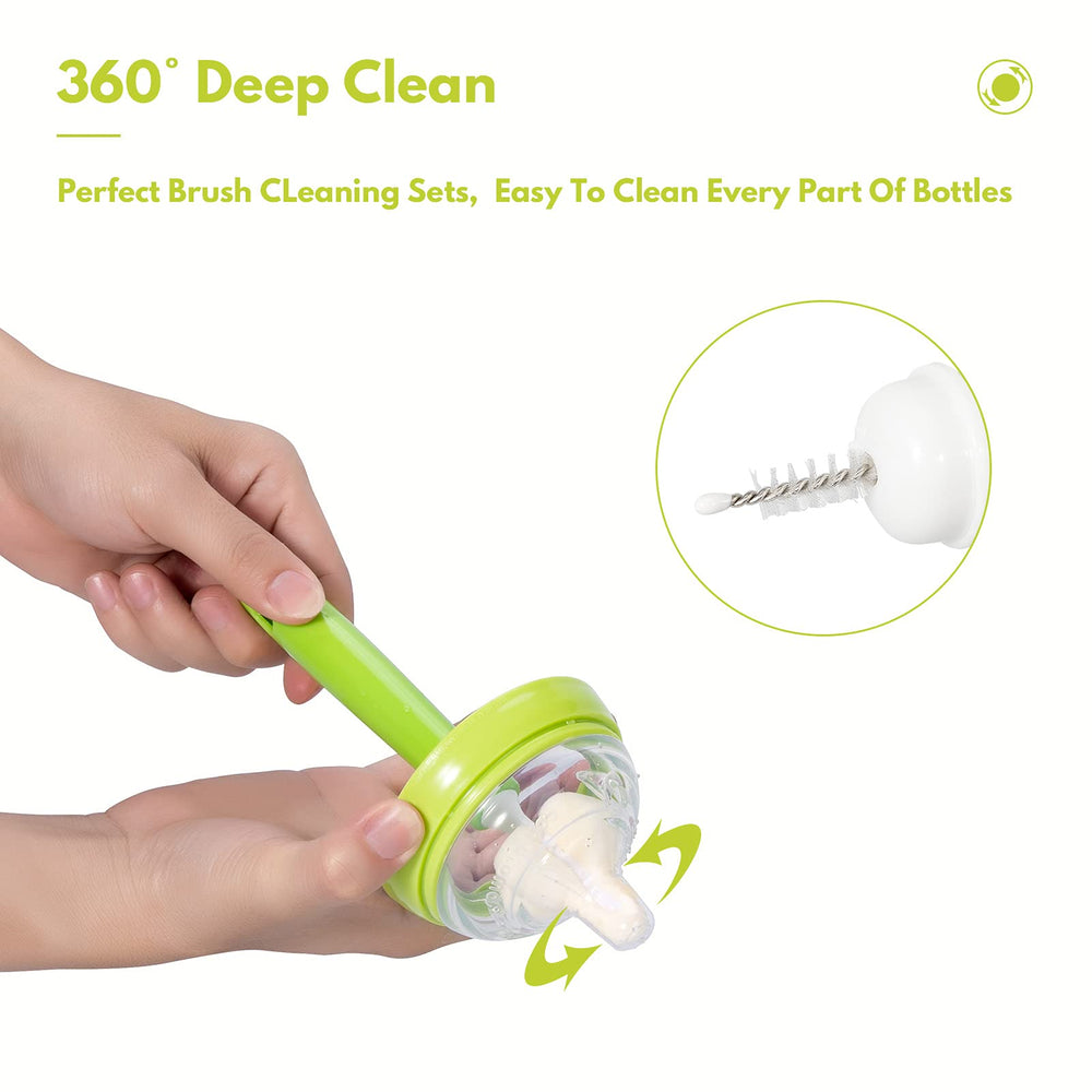 Carebabymore nipple brush interchangeable heads for precise nipple cleaning in busy kitchens.