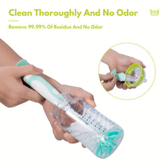 CAREBABYMORE nipple sponge brush with interchangeable head for gentle cleaning