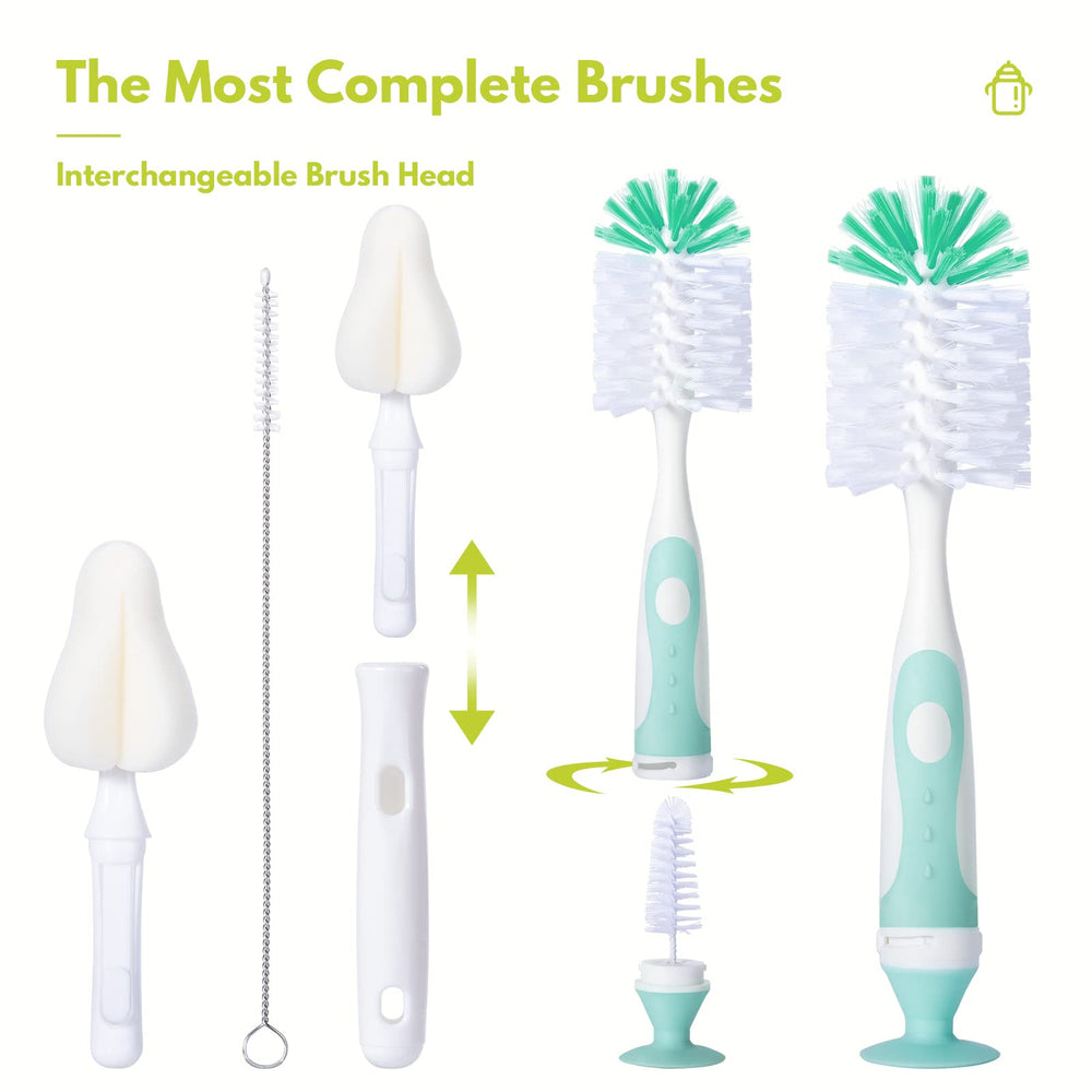 CAREBABYMORE suction cleaner head tackles hard-to-reach bottle corners for thorough cleaning.