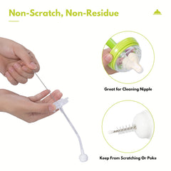 Carebabymore wide-neck bottle cleaning reaches deep into large bottles for easier scrubbing.