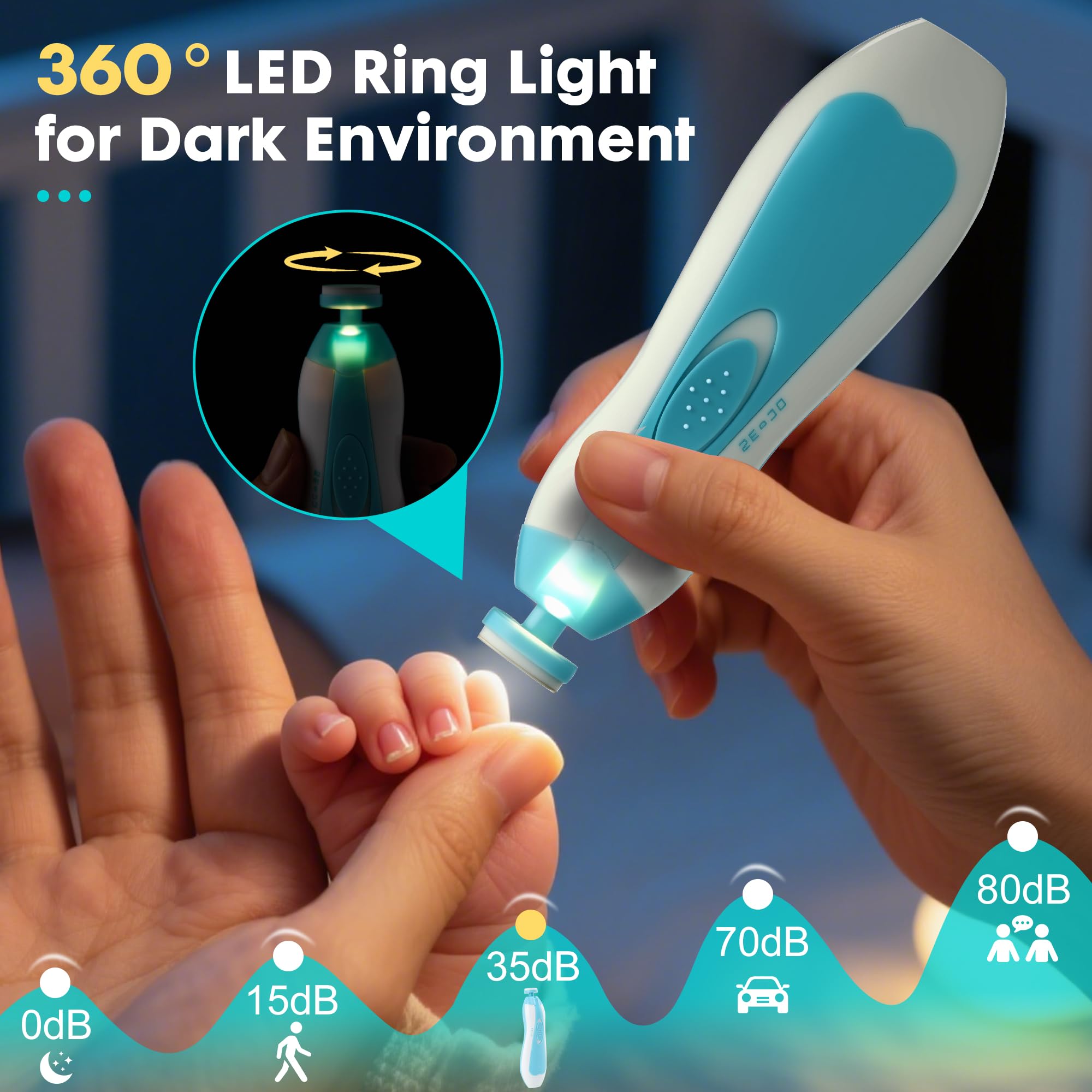 CareLAX ultra-quiet motor allows grooming while baby sleeps