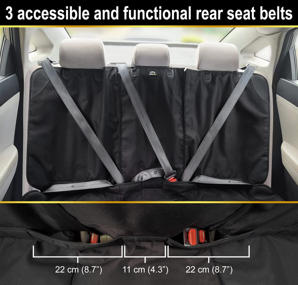 Caricar car seat protector anti-slip back with anchors keeps it securely in place.
