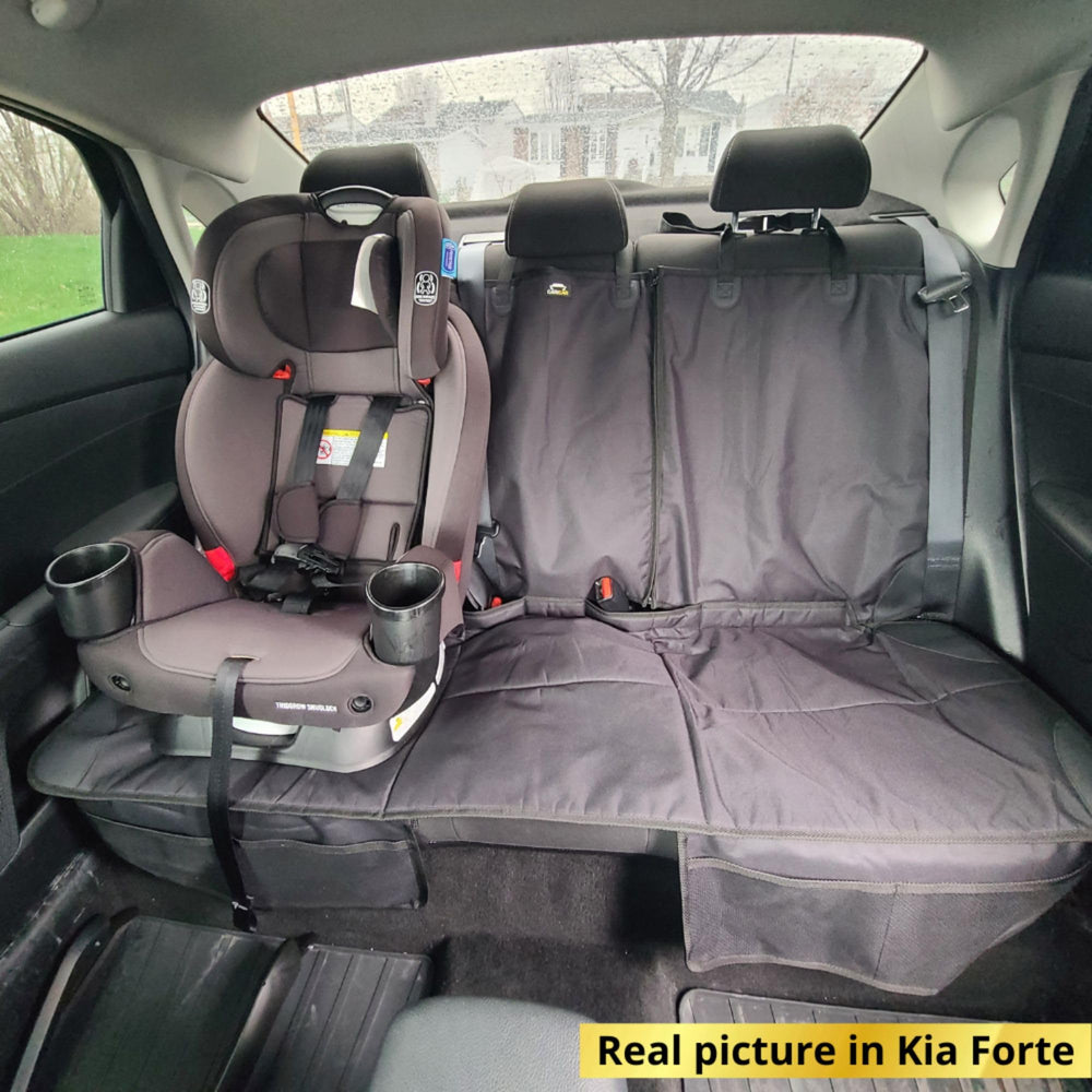 Caricar car seat protector fits most cars for family-friendly protection.