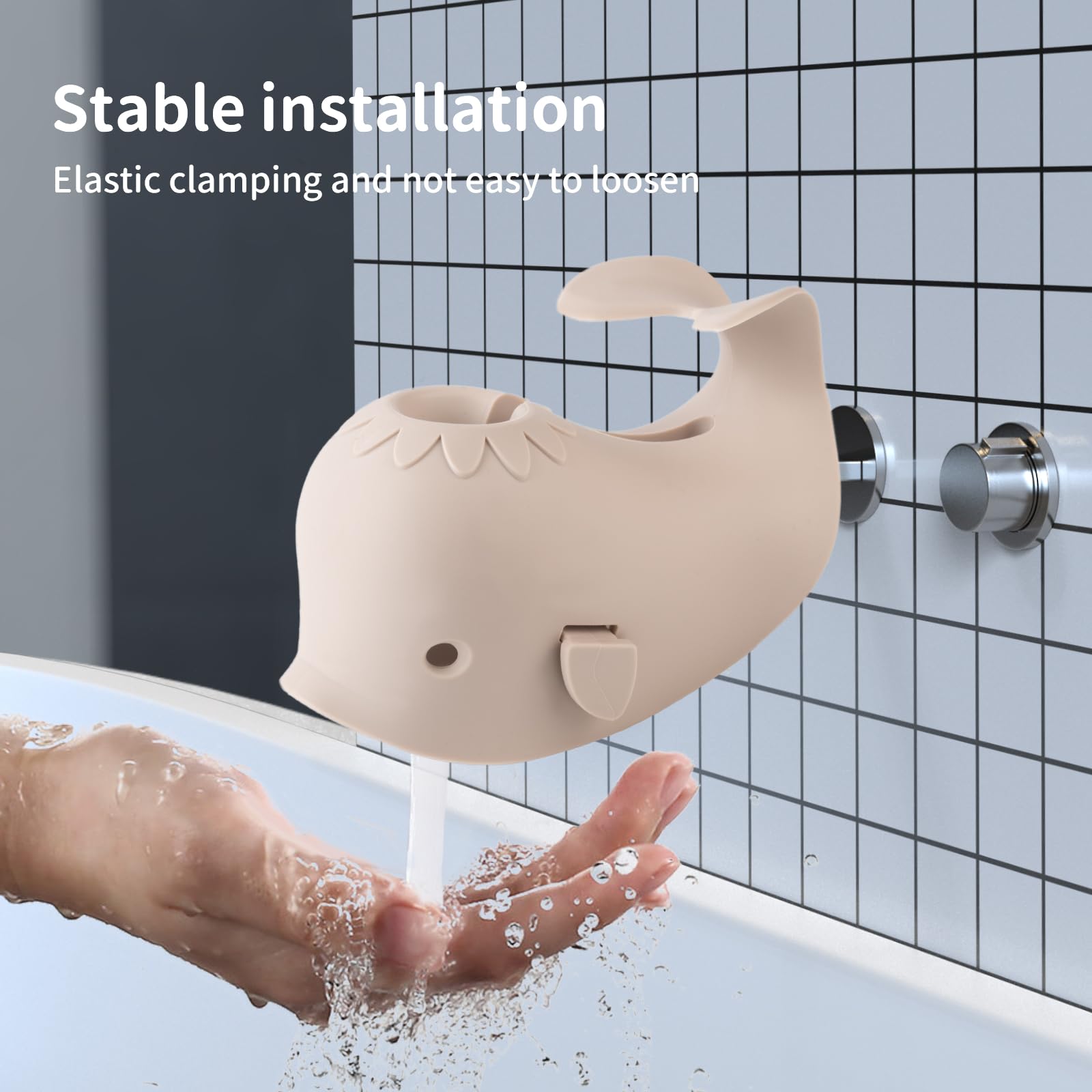 CAROFAFA bath time safety accessory reduces faucet contact with baby skin.