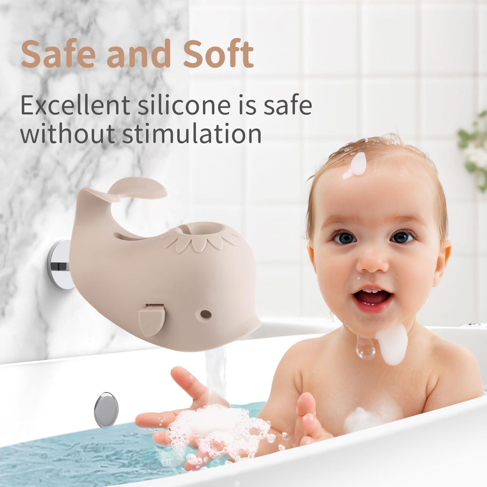 CAROFAFA soft silicone cover fits most faucets for gentle, non-slip bath experiences.