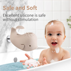 CAROFAFA soft silicone cover fits most faucets for gentle, non-slip bath experiences.