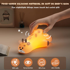 Carry360 giraffe night light offers 3-level dimming for moods.