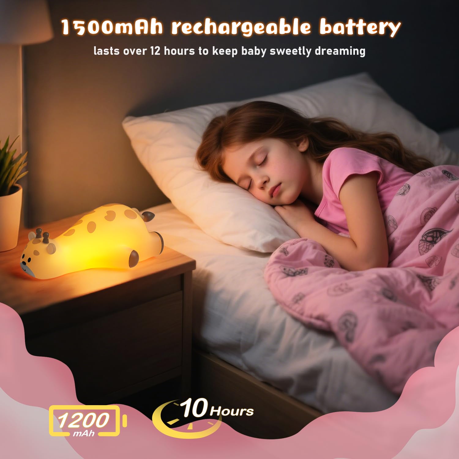 Carry360 silicone giraffe night light is durable and safe.