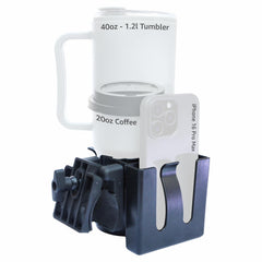 CarryAround phone holder close-up demonstrates stable device grip on the go.