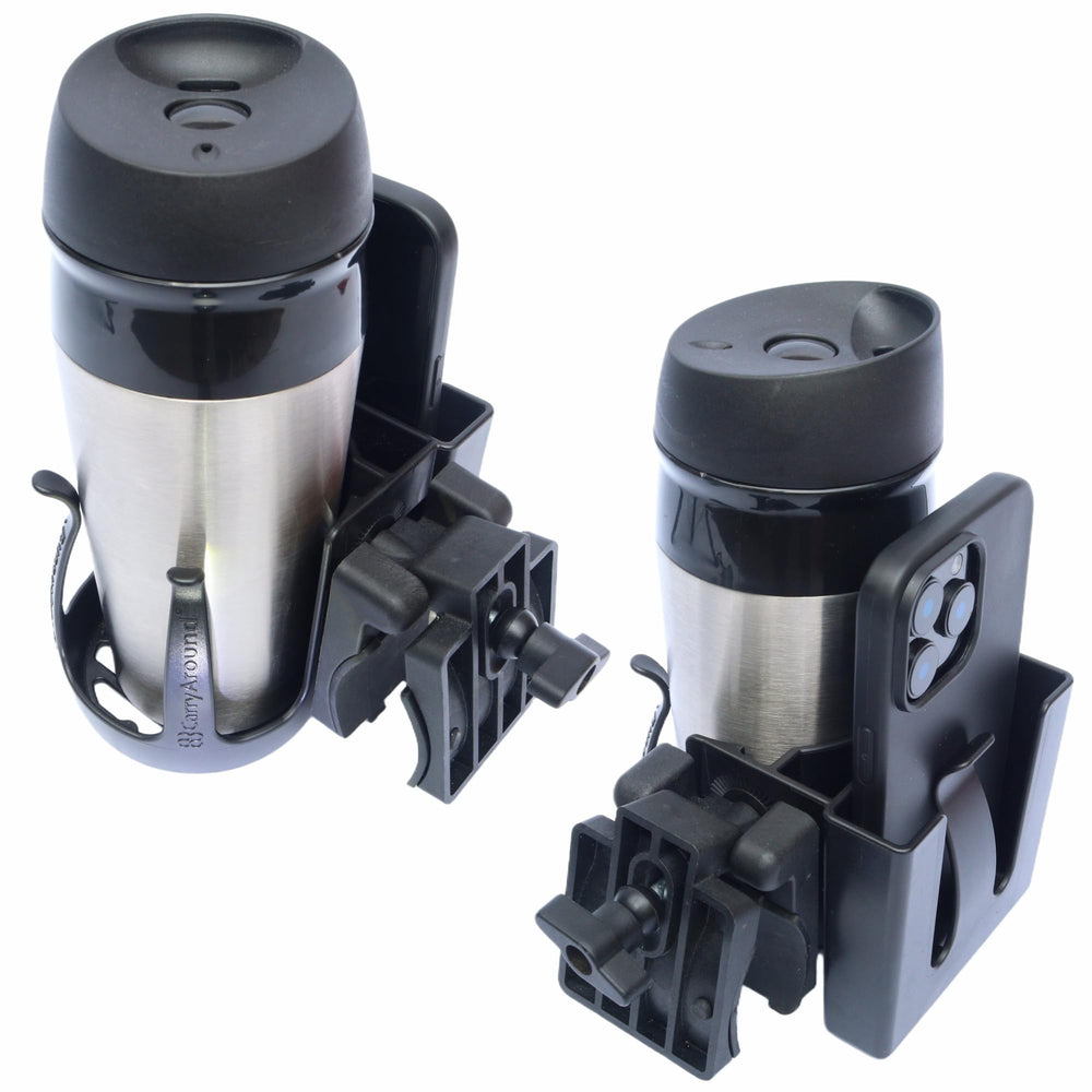 CarryAround round bar fit adjustable shows clamp range for various bars.