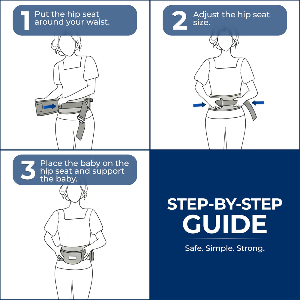 CarryMe 8-in-1 carrying positions feature front-facing, face-to-face, hip and cradle