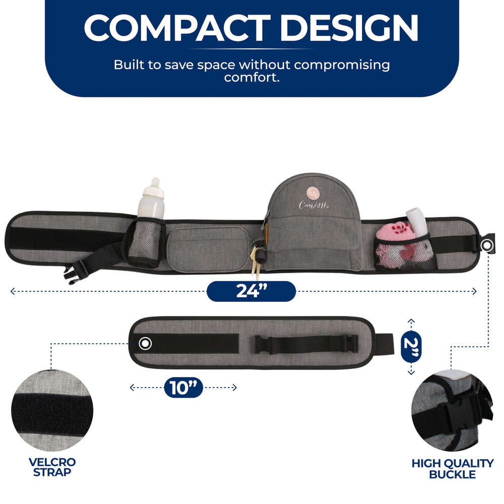 CarryMe travel-compact fold fits in diaper bag for trips