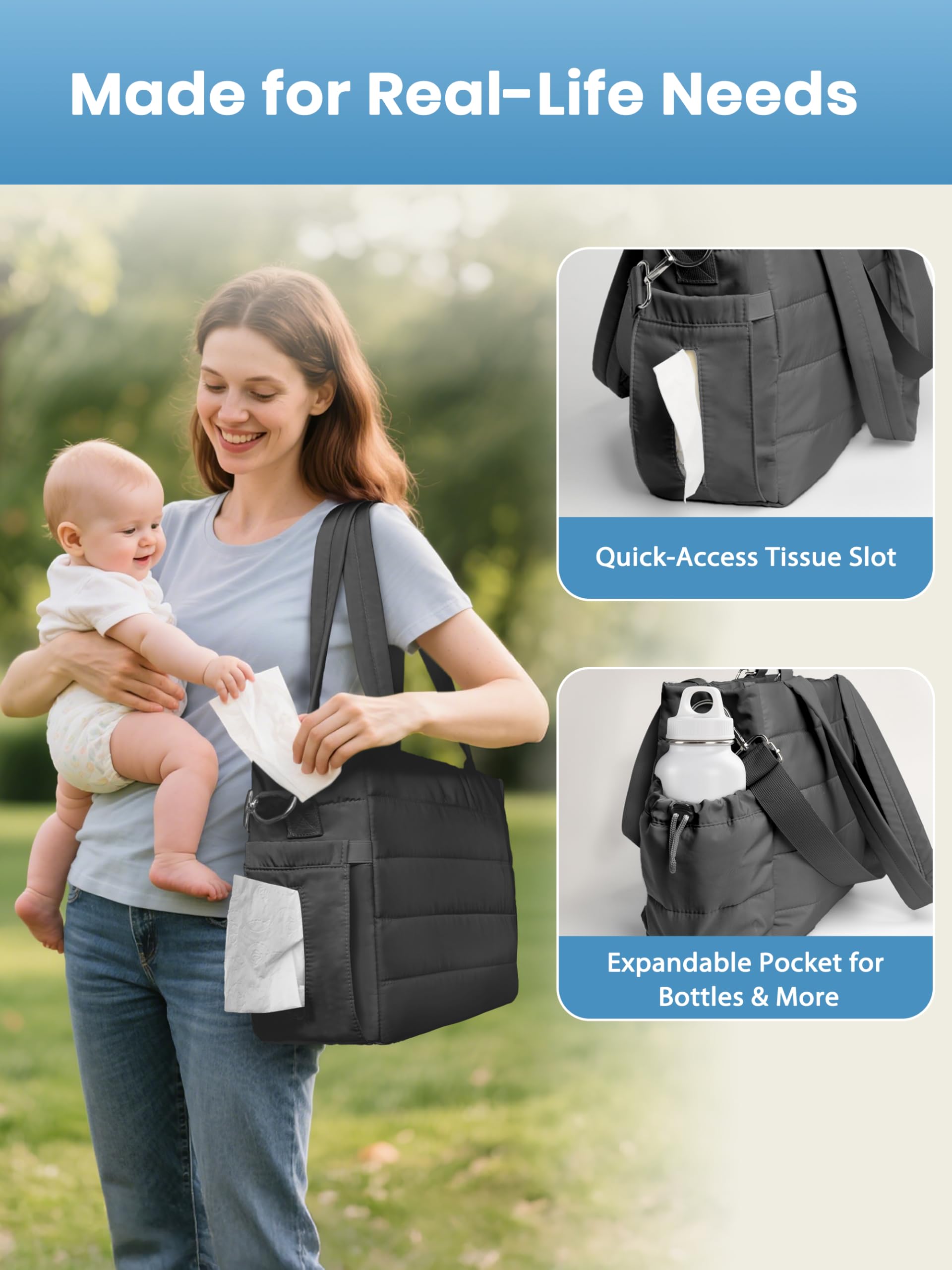 CarryWise pacifier case clip demonstrates convenient storage for small items during outings.