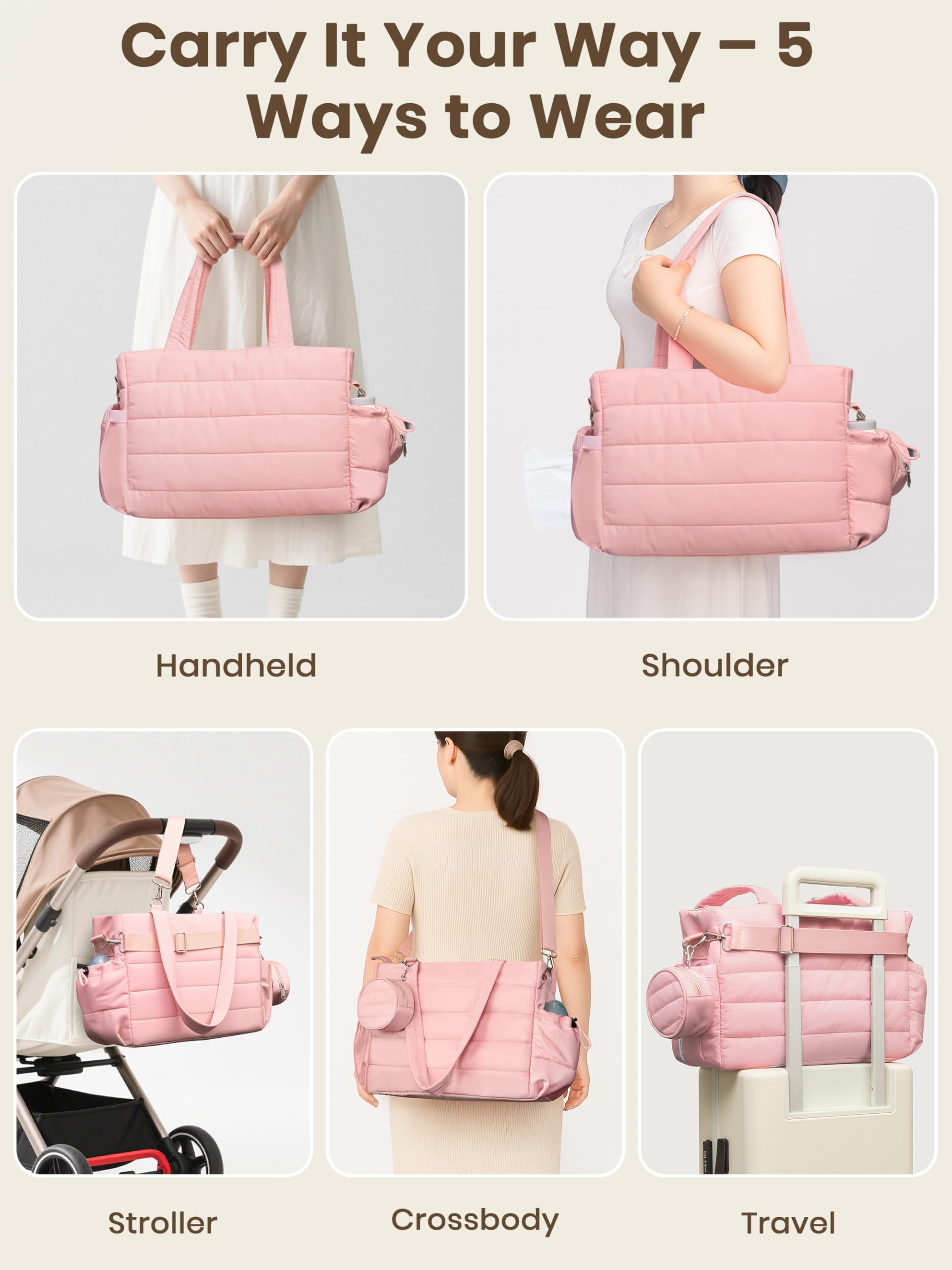 CarryWise ventilated side pockets help with bottle or wipes storage.