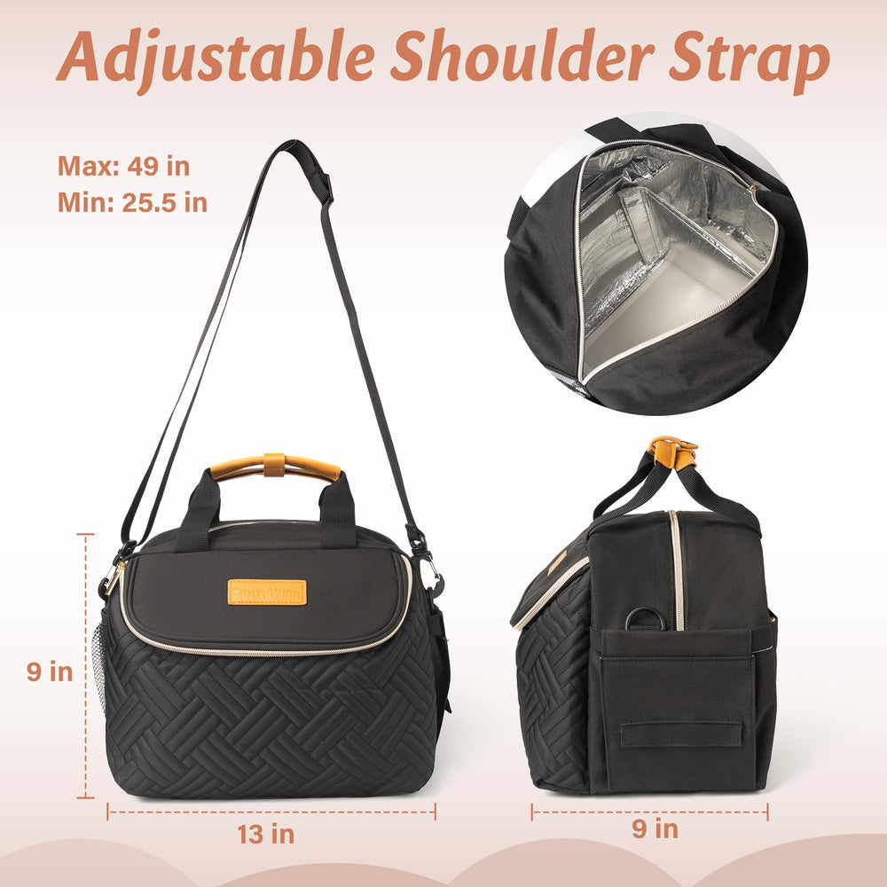 CarryWise wearable pump bag adjustable dividers organize bottles and pump securely