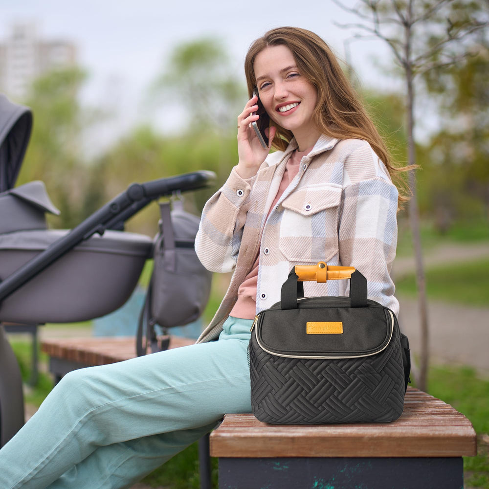 CarryWise wearable pump bag sleek black design fits office environments