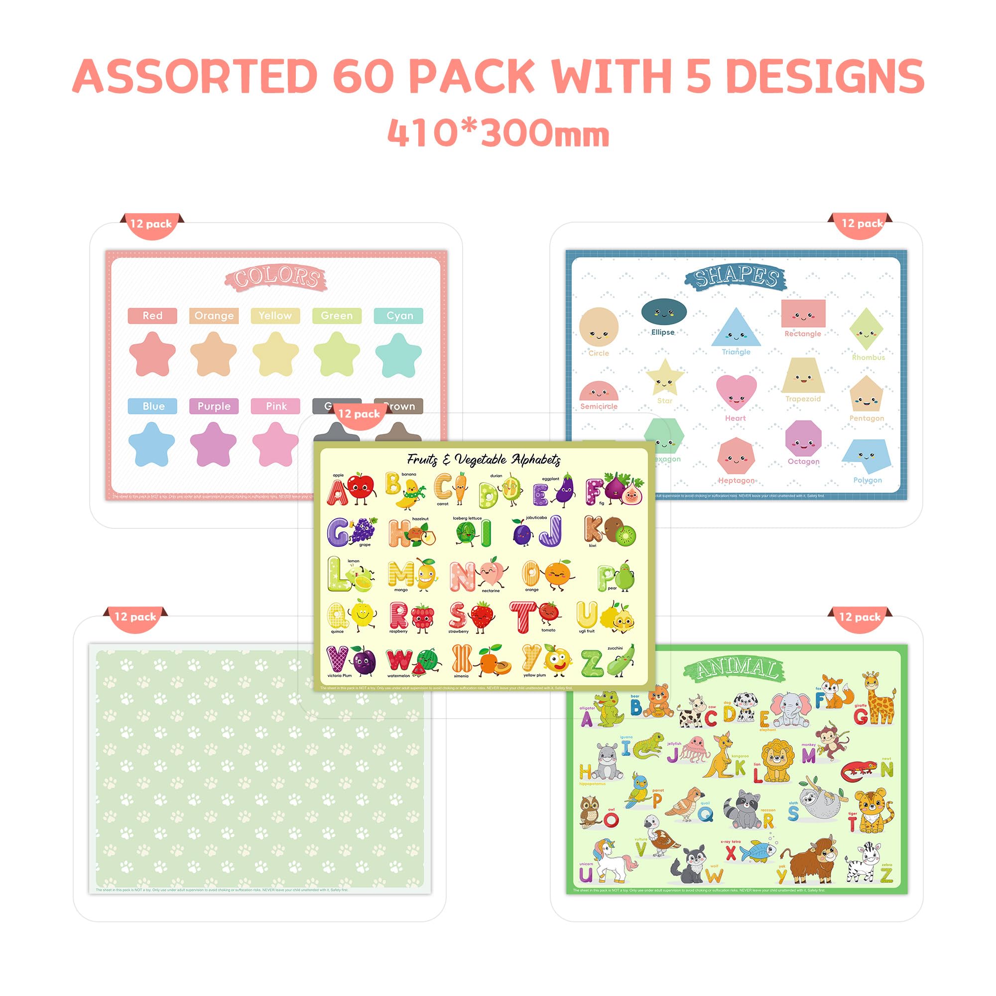 CartaChic disposable placemats alphabet design sparks curiosity while dining in clean spaces