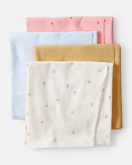 Carter's Baby 4-pack receiving blankets ivory—soft breathable cotton for gentle swaddling