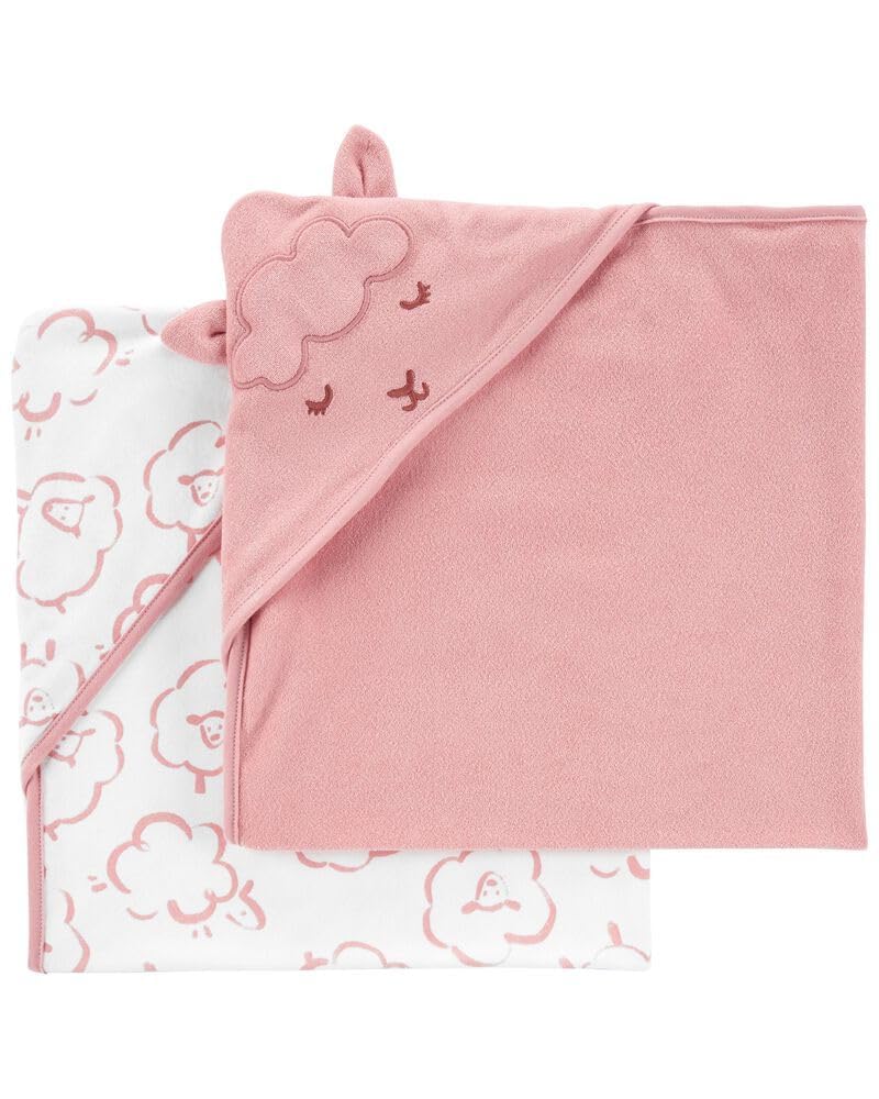 Carter's hooded towel close-up shows a 3D design for playful bath time warmth.