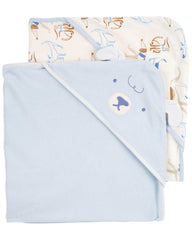 Carter's Baby Hooded Towel blue pack-shot highlights a 2-pack and absorbent terry