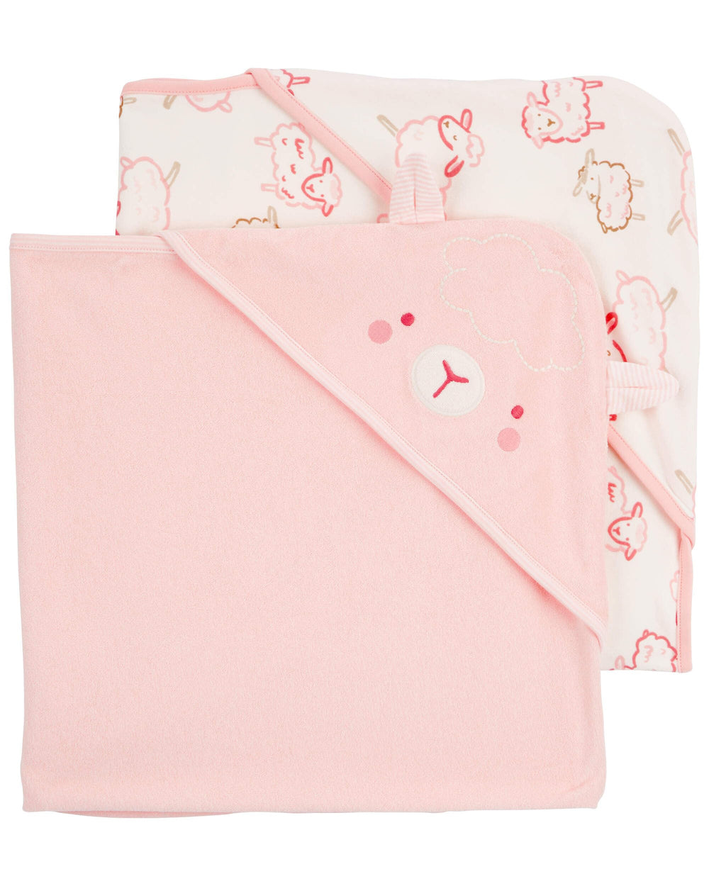 Carter's Baby Hooded Towel hood detail close-up emphasizes extra warmth and cozy hood.