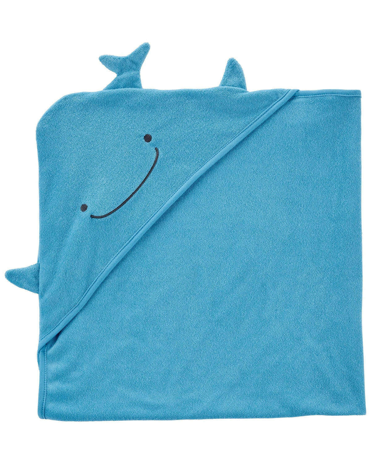 Carter's baby hooded towel light blue front view for gentle post-bath drying.