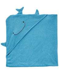 Carter's baby hooded towel light blue terry closeup highlights absorbency.