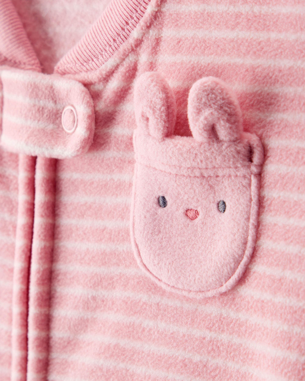 Carter's Sleep Bag Pink Bunny side view shows cozy relaxed fit.