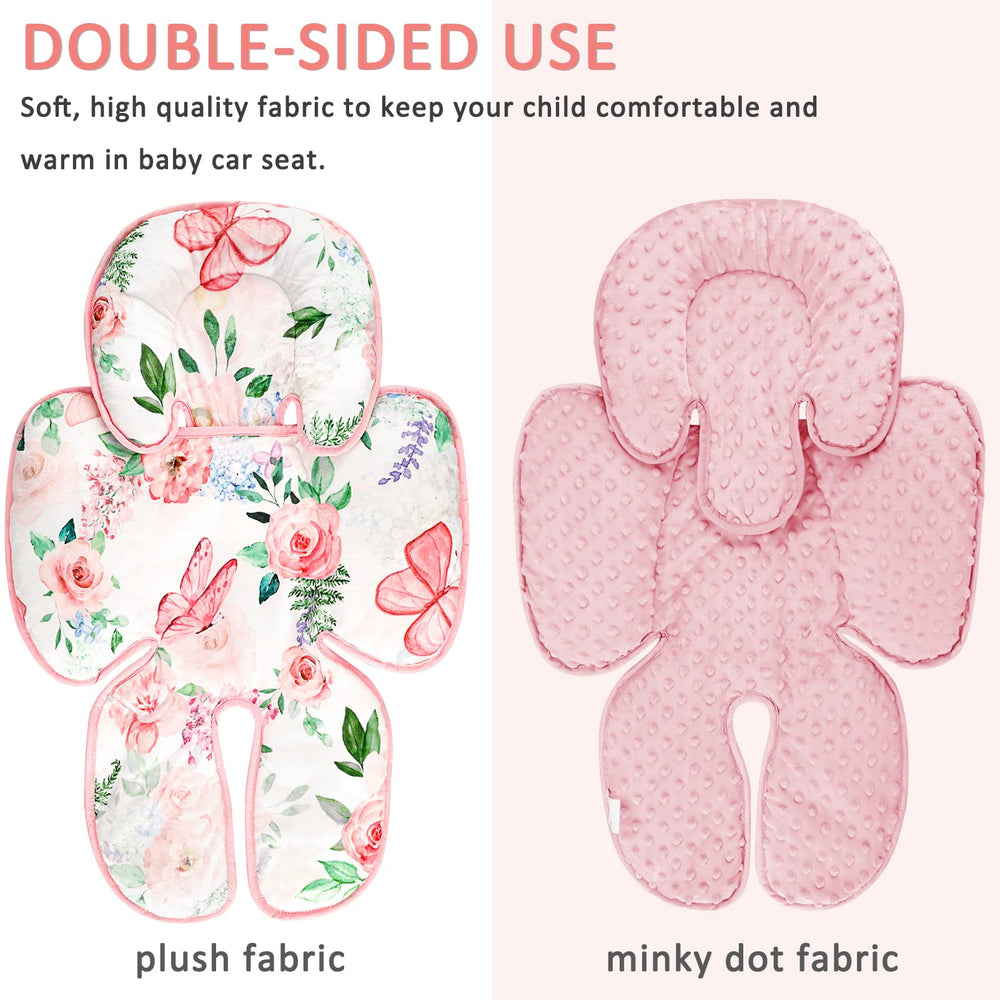 CARUILI pink flower design and raised-dot soothing side for tactile comfort