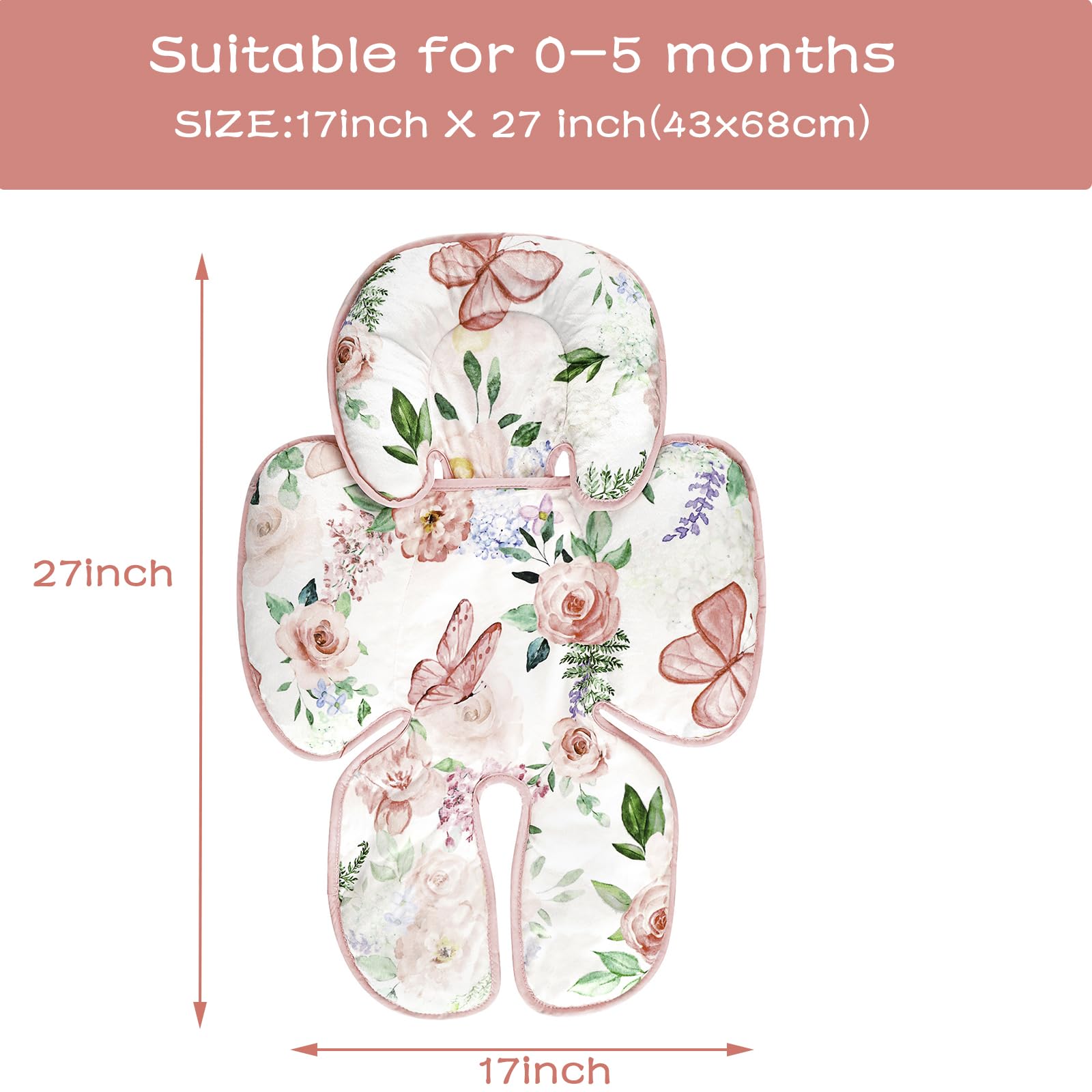 CARUILI 2-in-1 insert shown for car seats, strollers, and swings
