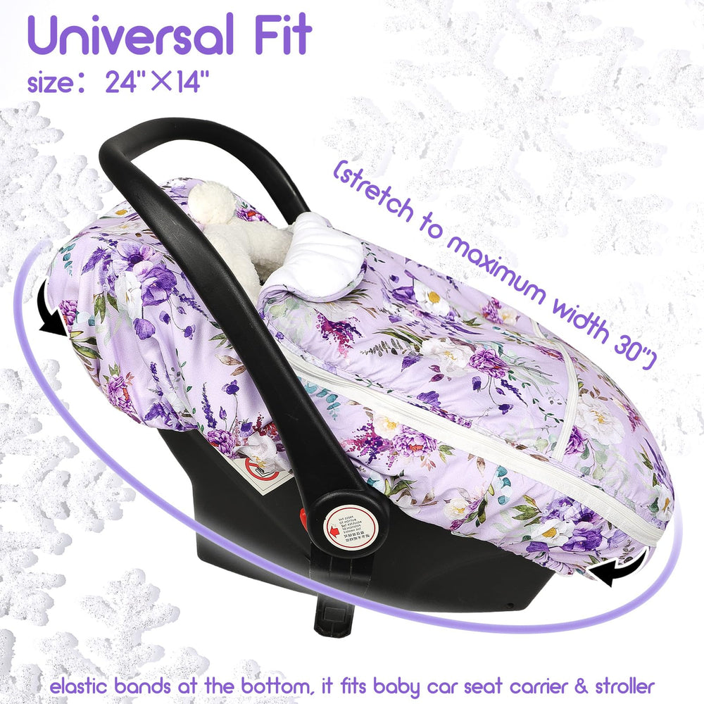 CARUILI canopy-style cover interior view shields baby from cold air