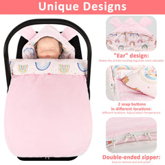 CARUILI carseat blanket bottom-zip facilitates diaper or shoe changes without disturbing baby.