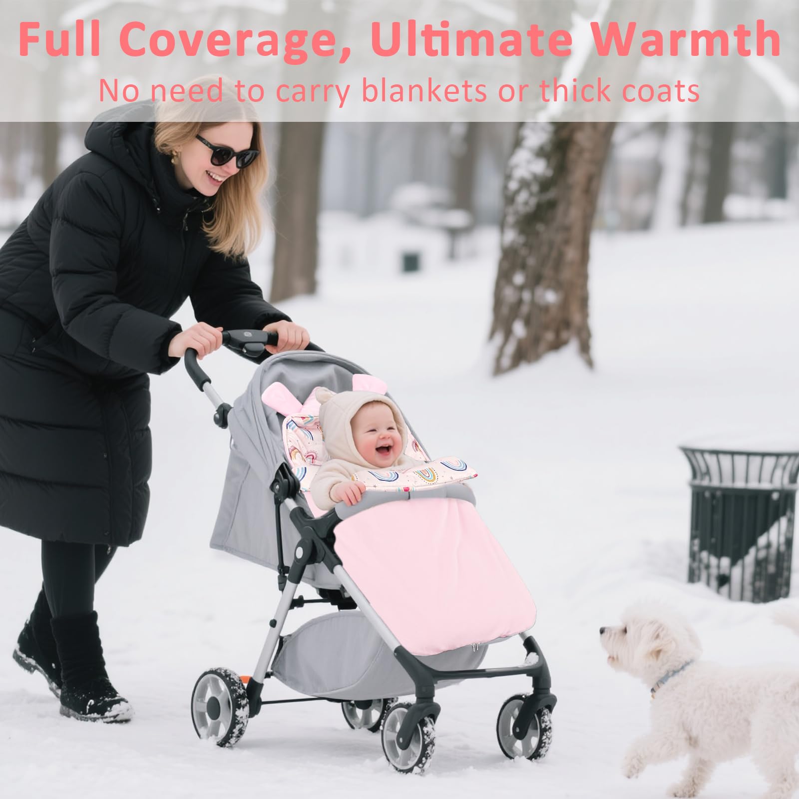 CARUILI carseat blanket milk-silk lining adds soft warmth for newborn naps.