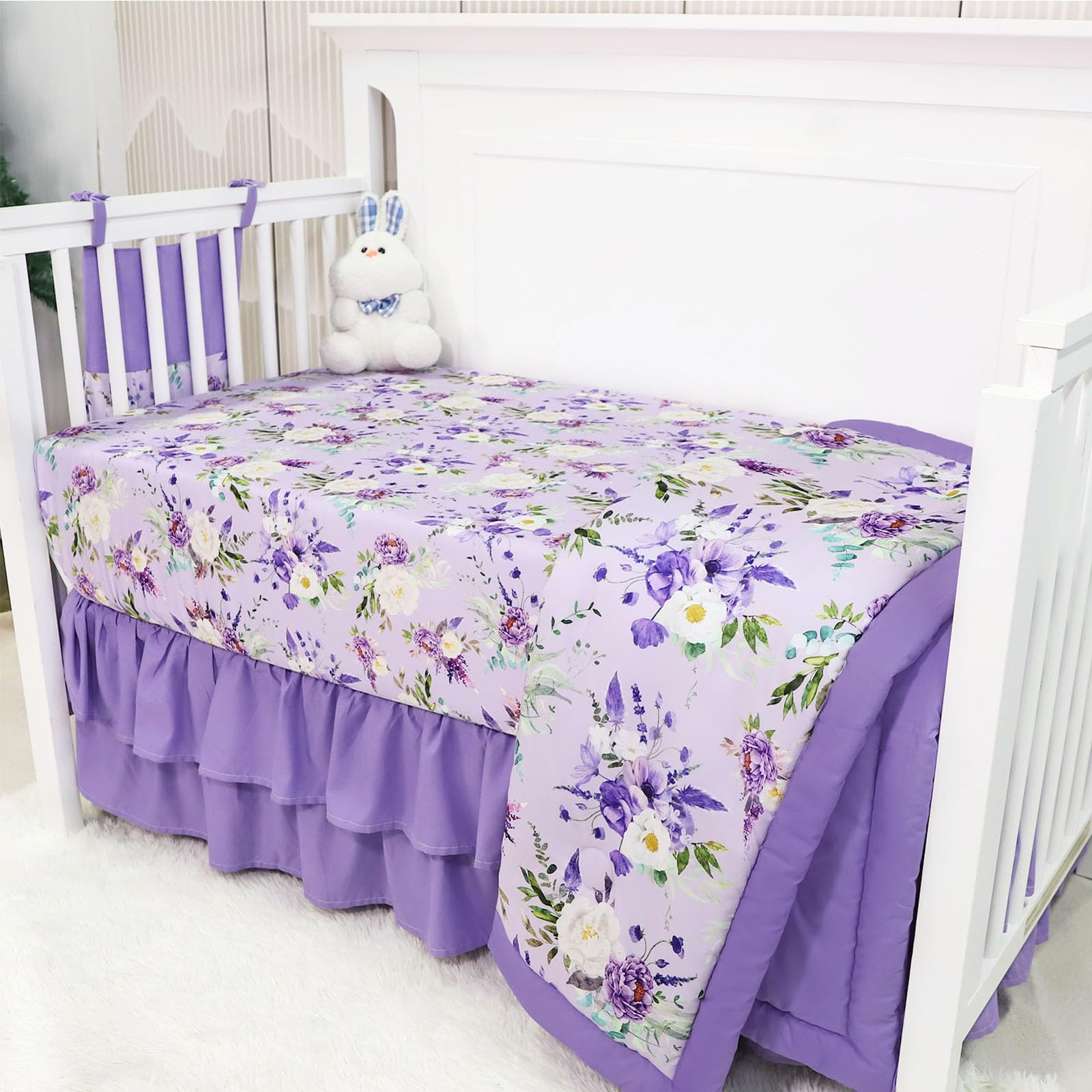 CARUILI fitted crib sheet elastic ensures a snug fit on standard mattresses.